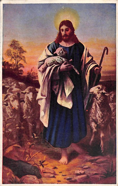 きれい Vintage 羊を抱くイエス アンティーク イエスキリスト - 雑貨