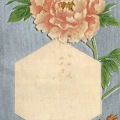 絵葉書　アート　牡丹の花　デザインエンボスカラー　上方屋製