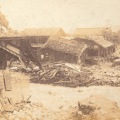 絵葉書　風景　地震で倒壊した家屋