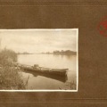 絵葉書　風景　川辺の小舟　実物写真貼　ミニマム会